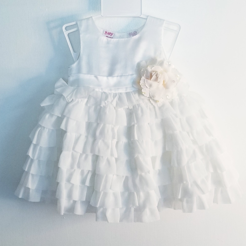 NEW Baby Beri White Ruffle Flower Formal Dress Size 3/6M - Picture 2 of 11